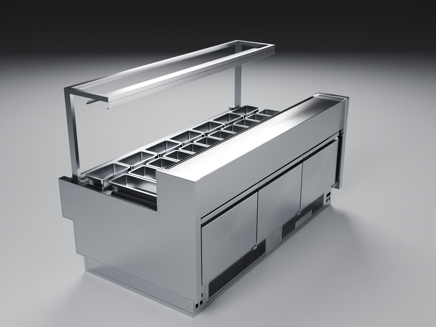 Refrigerated meat display counter render