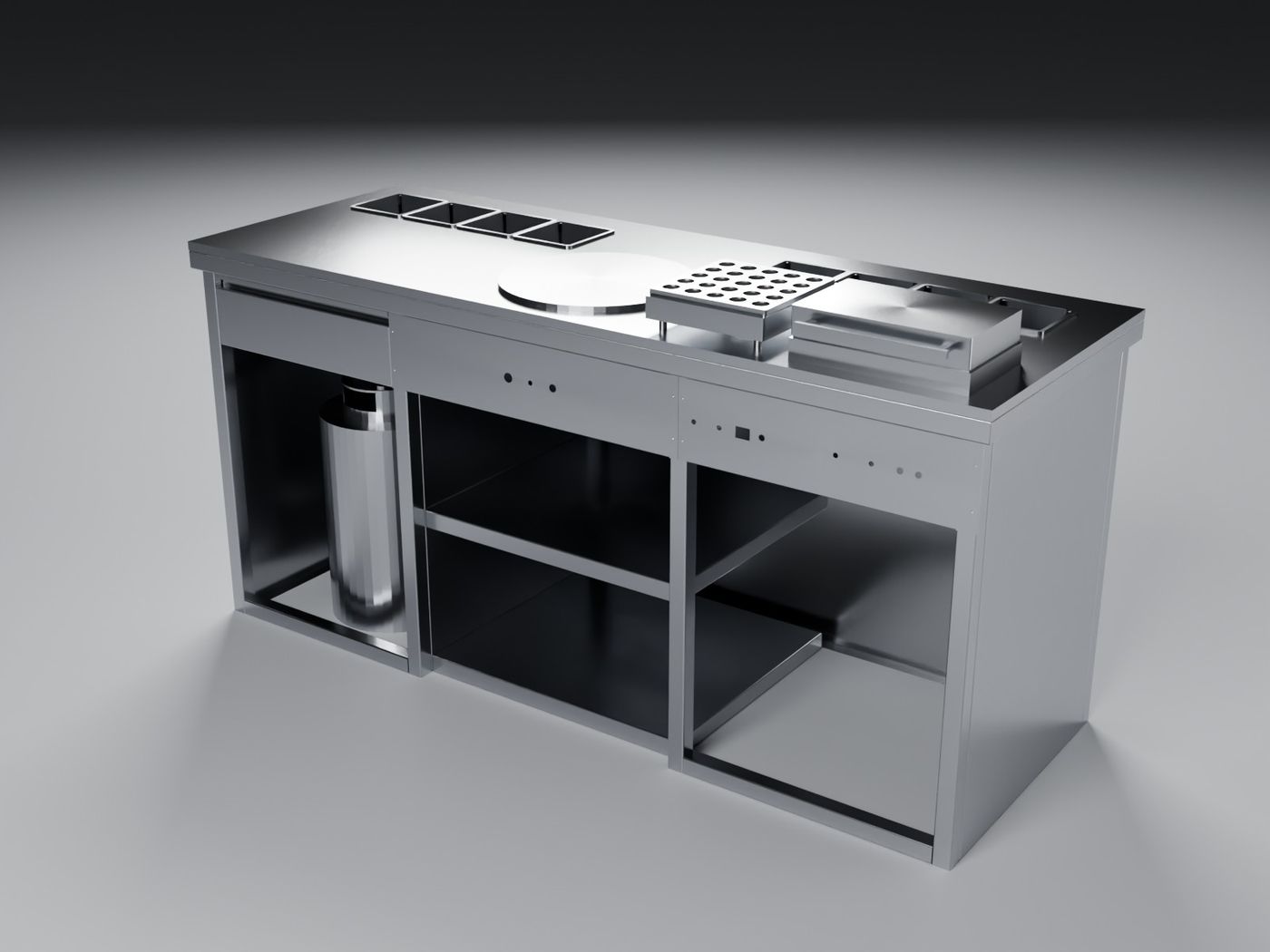 Crepe and waffle station render
