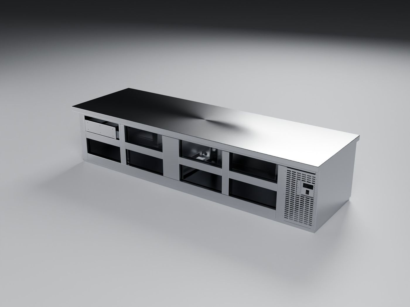 Refrigerated GN 1/1 prep counter render