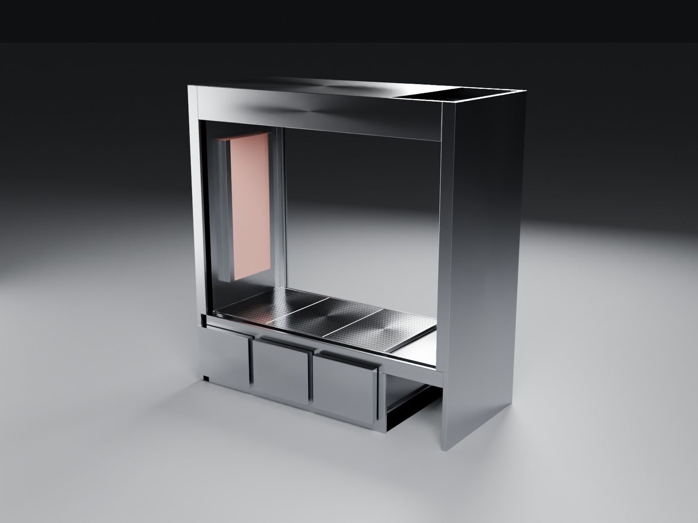 Glass-door display fridge render